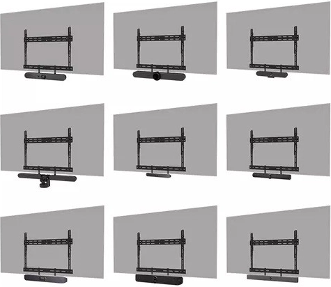 Flexible mounting above or below the screen