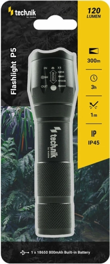 Žibintuvėlis Technik MT-P5 su USB įkrovimu ir CREE XPE LED