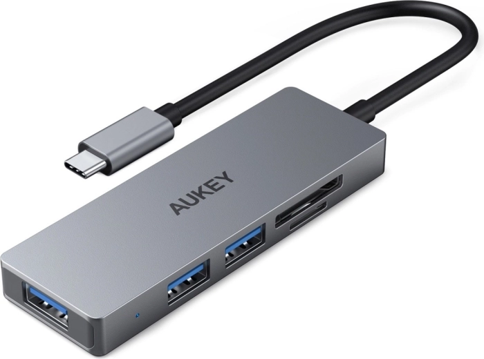 Aukey ultra-thin aluminum USB-C hub 4-in-1 (3× USB 3.1, SD and microSD)