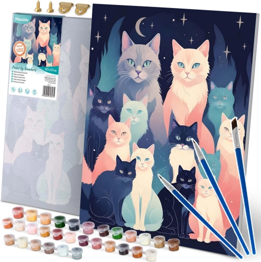 Paint by Numbers 40 × 50 cm Massido Cats on Canvas