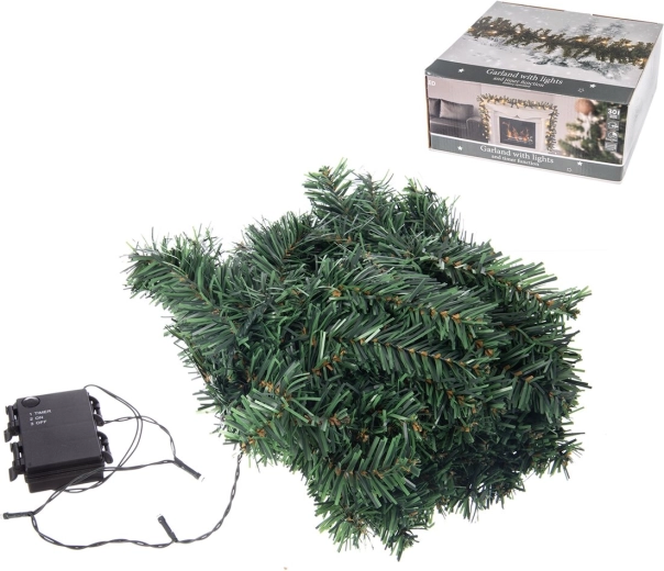 Žalia LED šviesos girlianda su laikmačiu 270 cm (30 LED)