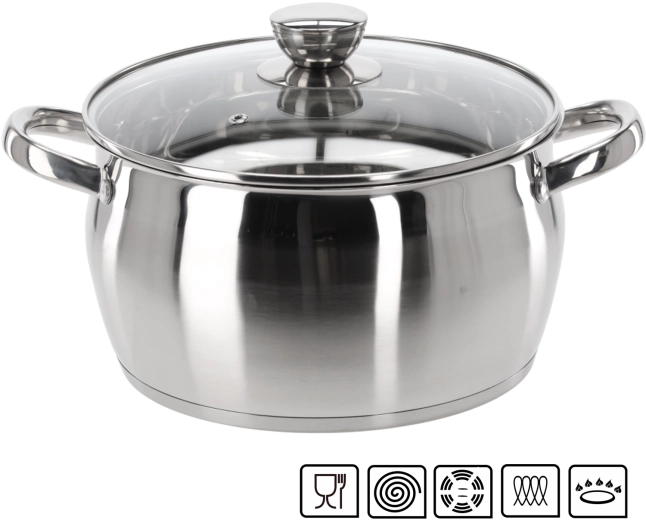 Stainless Steel Pot with Lid Belly 5 l 24 cm