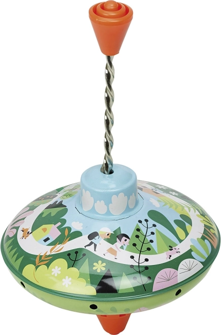 Vilac metal spinning top small green