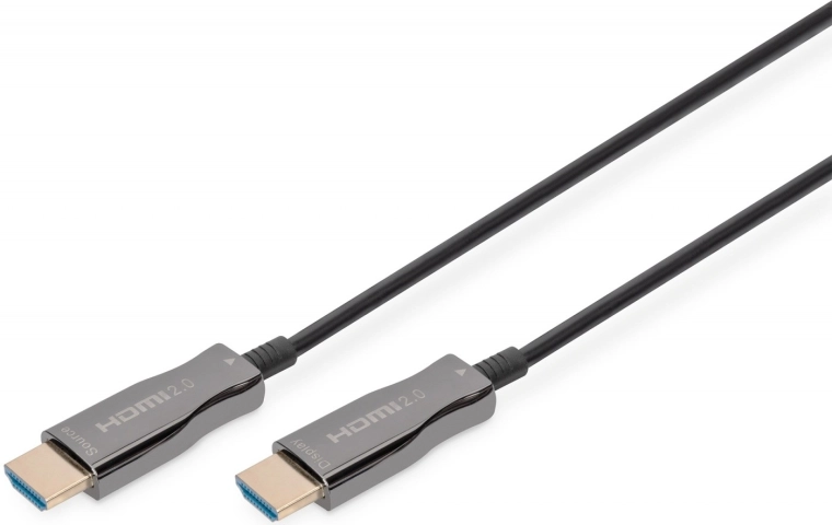Hibridinis kabelis HDMI 2.0 Premium HighSpeed 4K/60 Hz AOC su Ethernet – juoda