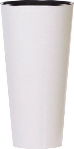Tubus Slim Flower Pot with Insert 40 cm Glossy White
