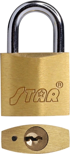STAR Padlock 40 mm brass, 3 keys