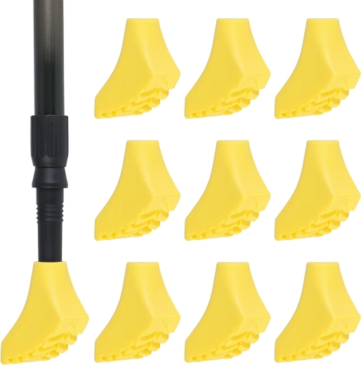 Guminiai antgaliai nordic walking lazdoms, 10 vnt., geltoni