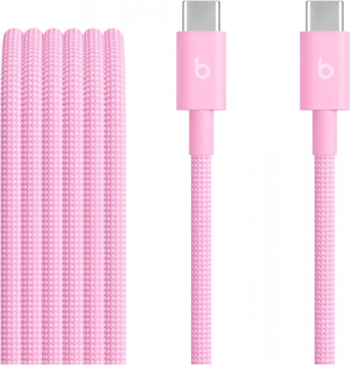 Beats braided USB‑C to USB‑C cable 1.5 m turbo pink