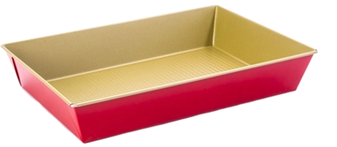 Baking Tray with Non-Stick Coating 36 × 24.5 × 6 cm Red-Gold