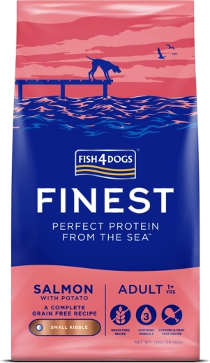 Fish4Dogs Finest Salmon with Potatoes – kibble for adult small-breed dogs 12 kg