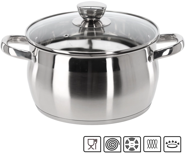 Stainless Steel Pot with Lid Belly 4 L 22 cm