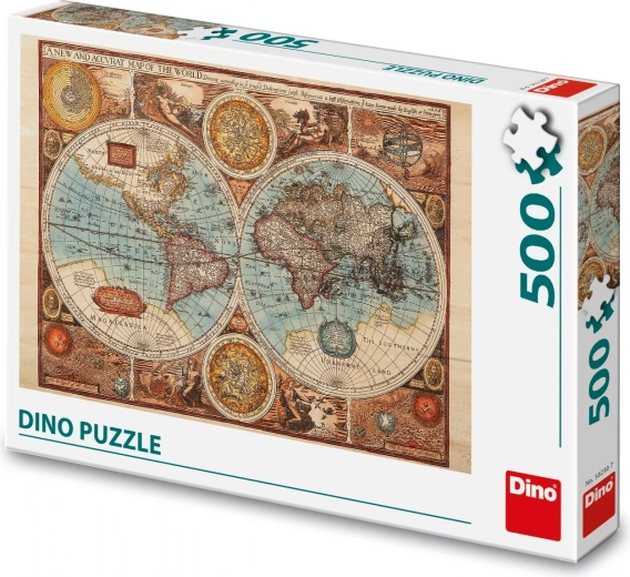 Dino dėlionė senovinis pasaulio žemėlapis – 500 dalių