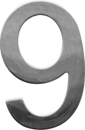 Namo numeris STAR 9 iš nerūdijančio plieno, 75 mm