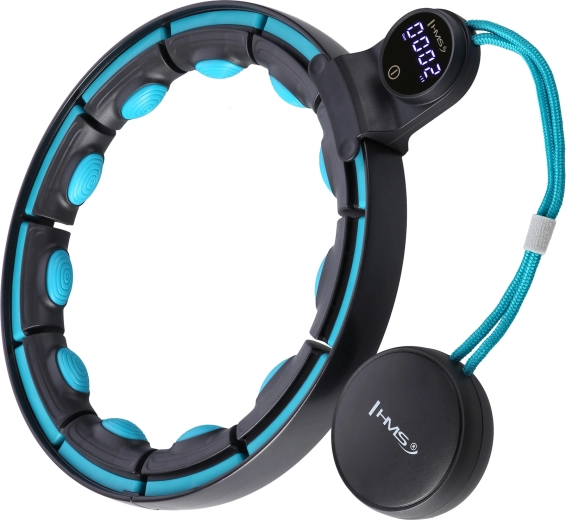 Massage hula hoop with weight, magnets and counter HMS HHM17 black/mint