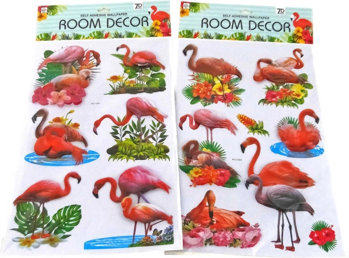 3D wall stickers flamingos - 1 set