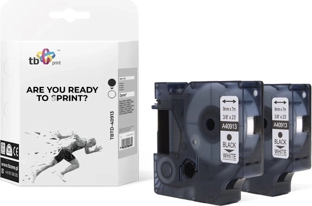 TBTD-40913 Tape for DYMO, black on white, 9 mm, 2 pcs