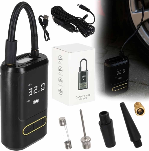 Elektrinė nešiojama pompa ir mini kompresorius su USB‑C powerbanke