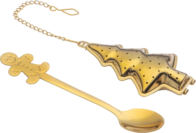 Loose-leaf tea infuser in the shape of a Christmas tree