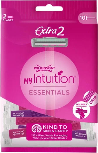Vienkartiniai moteriški skutimosi skustuvai WILKINSON Extra 2 Intuition Essentials, 10 vnt.