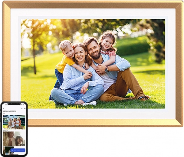 Arzopa D10 10.1" Digital Photo Frame, Gold