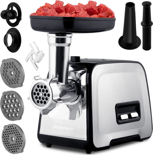 BERDSEN 1200 W Electric Meat Grinder with Reverse Function