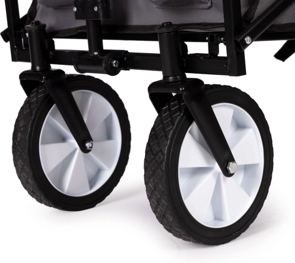Swiveling front wheels for easy maneuvering