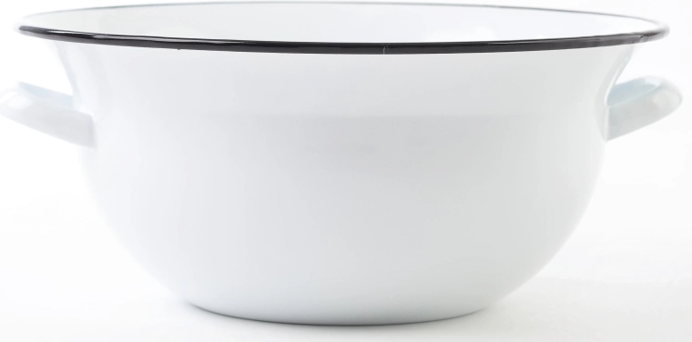 Enamelled mixing bowl with handles 38 cm, 10 l – white