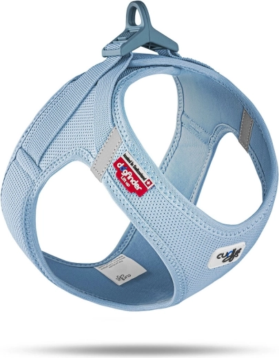 Curli šunų petnešos su sagtimi Air-Mesh skyblue, dydis M (6–9 kg)