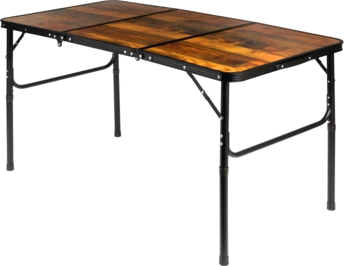 Durable wood-look tabletop and stable frame