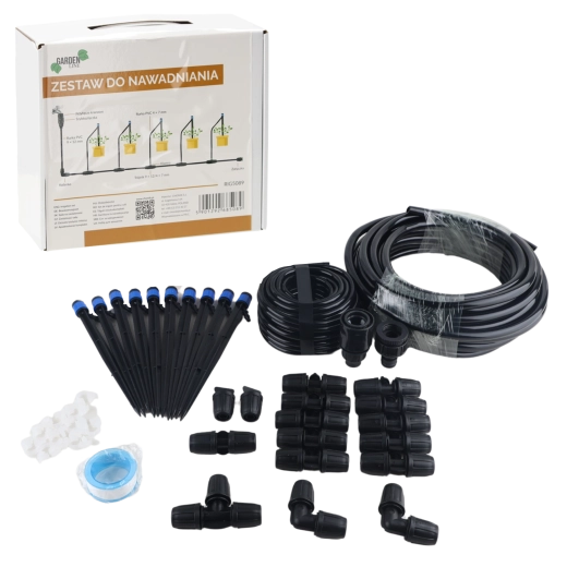 Drip irrigation kit with 10 adjustable drippers