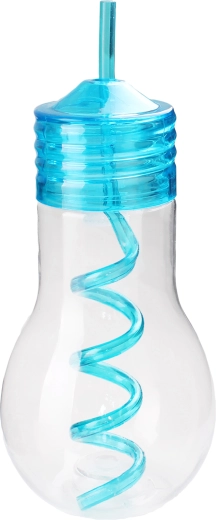 TORO 600 ml Plastic Bottle with Straw in Bulb Shape, Assorted Colors