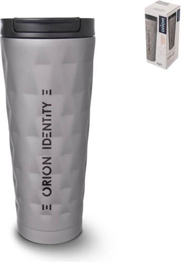 Stainless steel and plastic thermal mug 0.5 l, grey