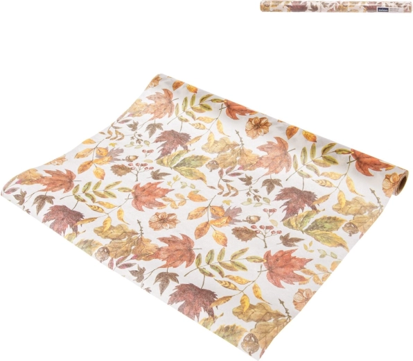Paper table runner with an autumn leaf motif 180 × 40 cm