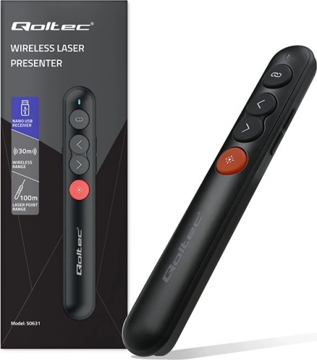 Lazerinis rodyklės įrenginys su USB 3.0, 2.4GHz, veikimo nuotolis 30 m