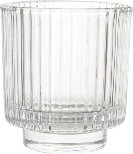 Clear glass candle holder 8 × 8.5 cm