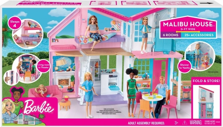 Barbie Malibu nešiojamas lėlių namelis su priedais