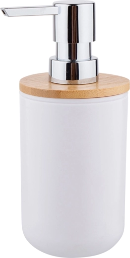 Soap dispenser with pump and bamboo lid
