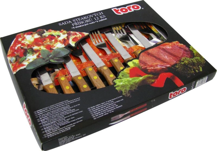 TORO Wood Steak Cutlery Set, 12 pcs