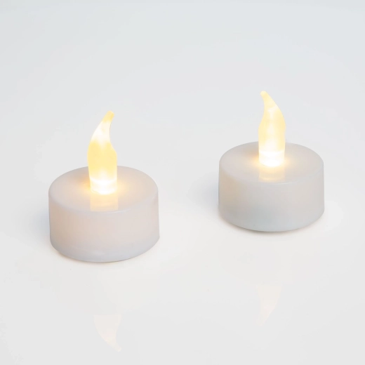 LED arbatinės žvakutės, baltos, 2 vnt.