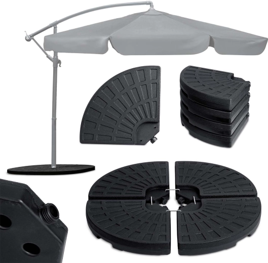 Weighted base for garden umbrella Plonos, 4-piece, fill with sand or water