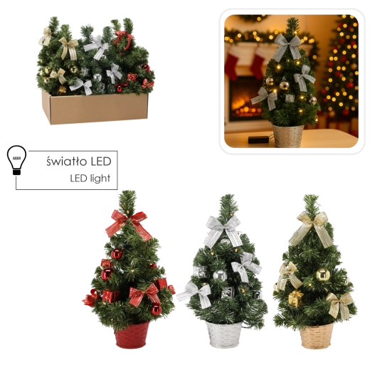Kalėdinė LED eglutė 40 cm – stalo dekoracija CHOMIK