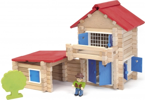 Jeujura Wooden Construction Set 140 Pieces House