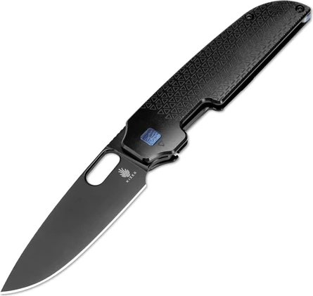 Kizer Varatas – EDC sulankstomas kišeninis peilis, juodas titanas, ašmenys 8,3 cm