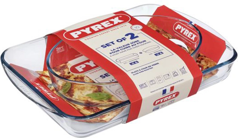 PYREX stiklinių kepimo indų rinkinys 3,7 l + 2,2 l (2 vnt.)