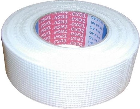 Remontinė lipni stiklo pluošto juosta gipskartoniui 48 mm × 45 m Tesa balta