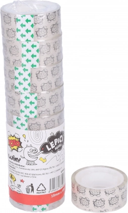Transparent Adhesive Tape 18 mm x 10 m, 8 pcs