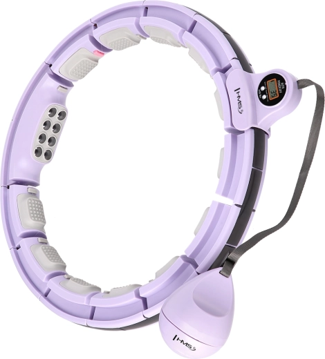 Masažinis hula hoop su svarmeniu, magnetais ir skaitikliu – violetinis