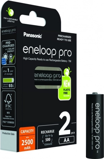Įkraunamas akumuliatorius Eneloop Pro AA 2500 mAh 2 vnt.