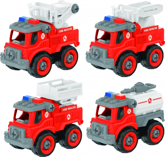 Išsukami ugniagesių automobiliai 4 vnt.