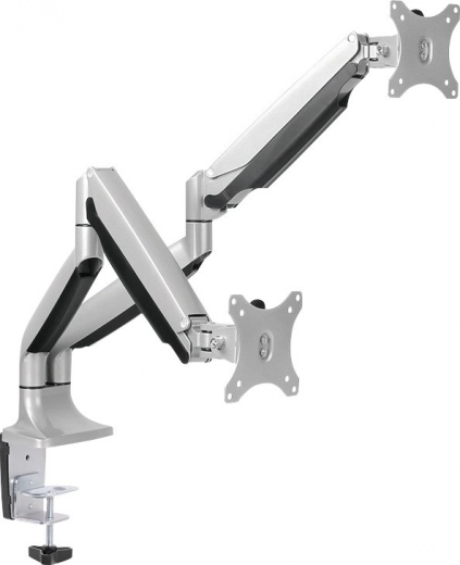 Dual monitor mount 13–27" with 2×9 kg capacity
